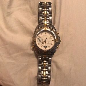 Vintage silver and gold bulova watch